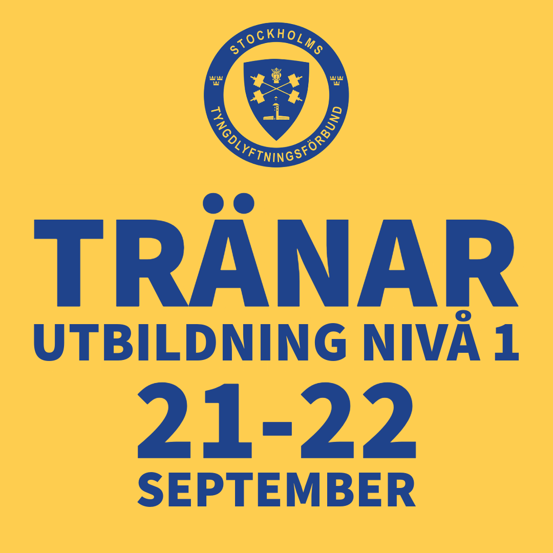 Tyngdlyftning - Tränarutbildning Nivå 1